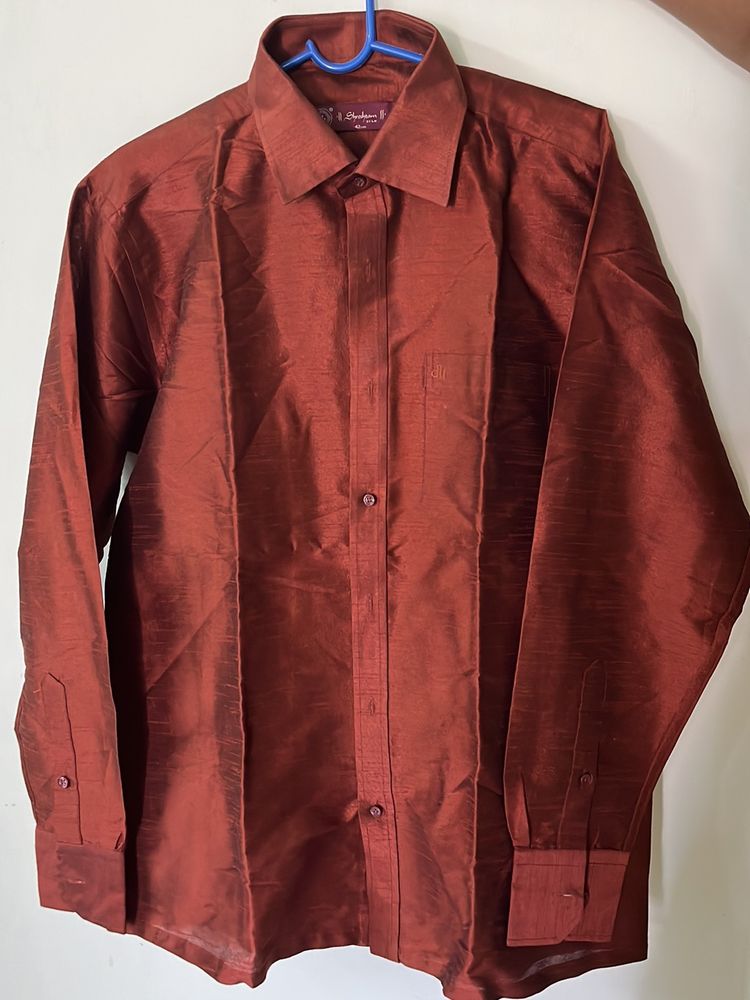 Maroon Silk Shirt