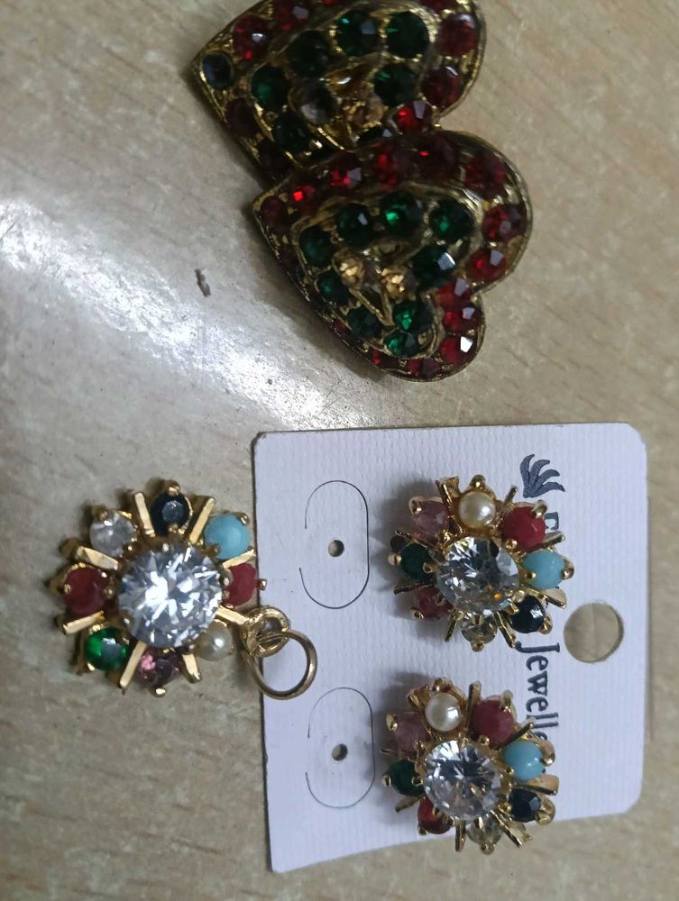 Sparkling Multicolor Earring Set