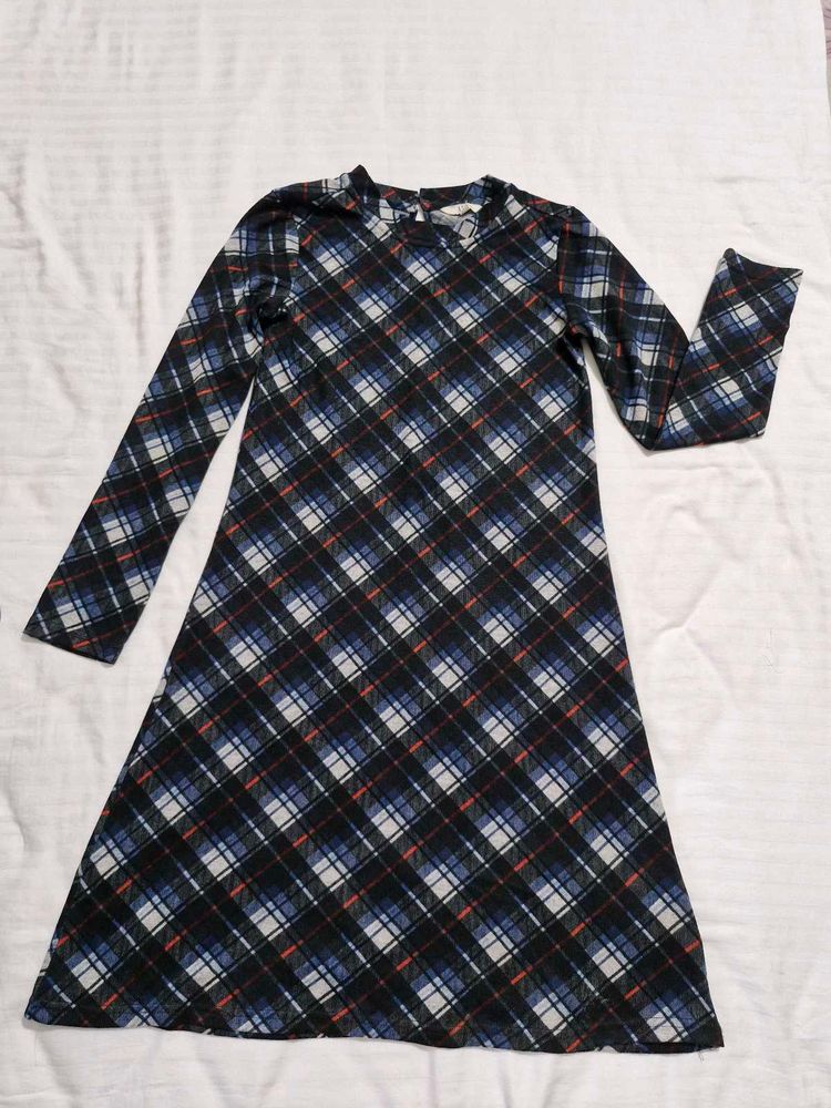 Plaid Long Sleeve Dress Size8