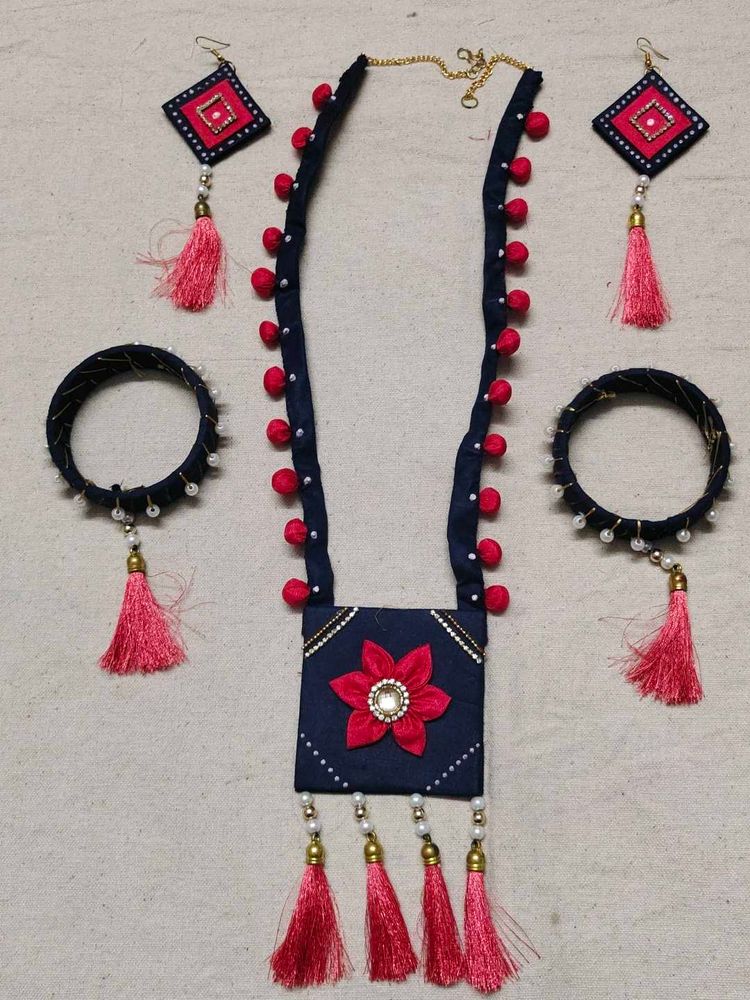 Handmade Fabric Jewellery Set
