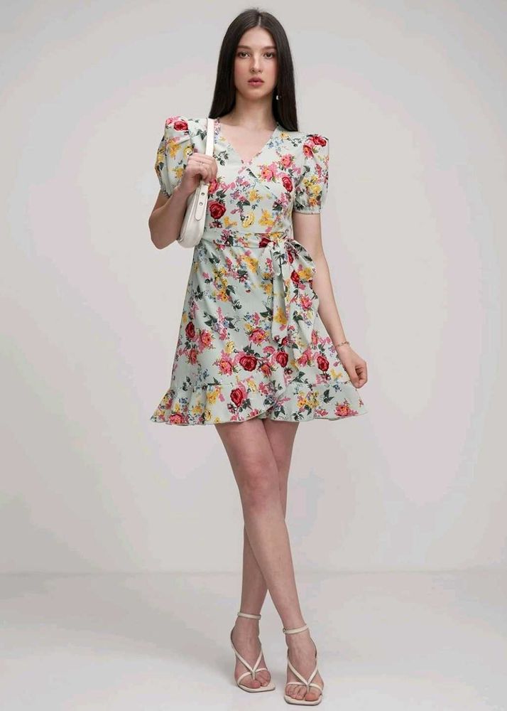 Floral Print Wrap Dress