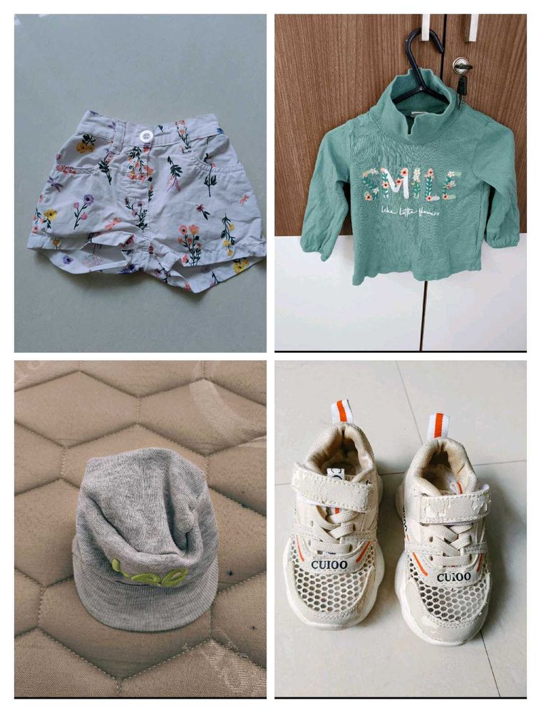 Combo Of Shoes,T Shirt,Cap,Shorts