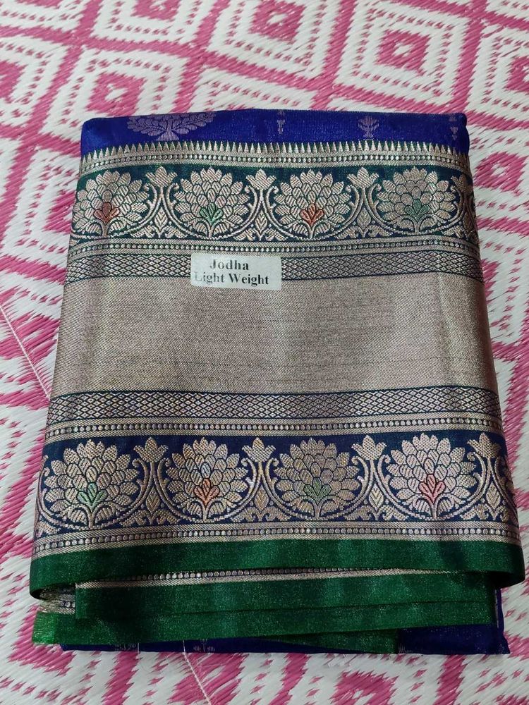 violet green combination saree