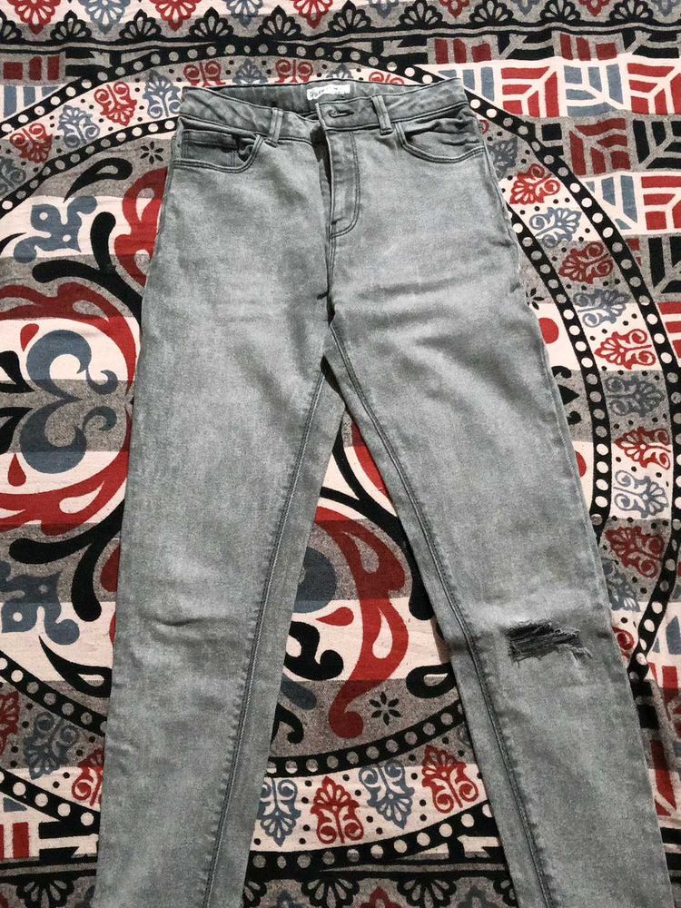 Ripped Knee Denim Jeans