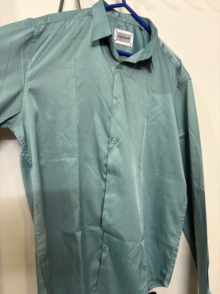 Party Wear Satin Shirt Full Hands