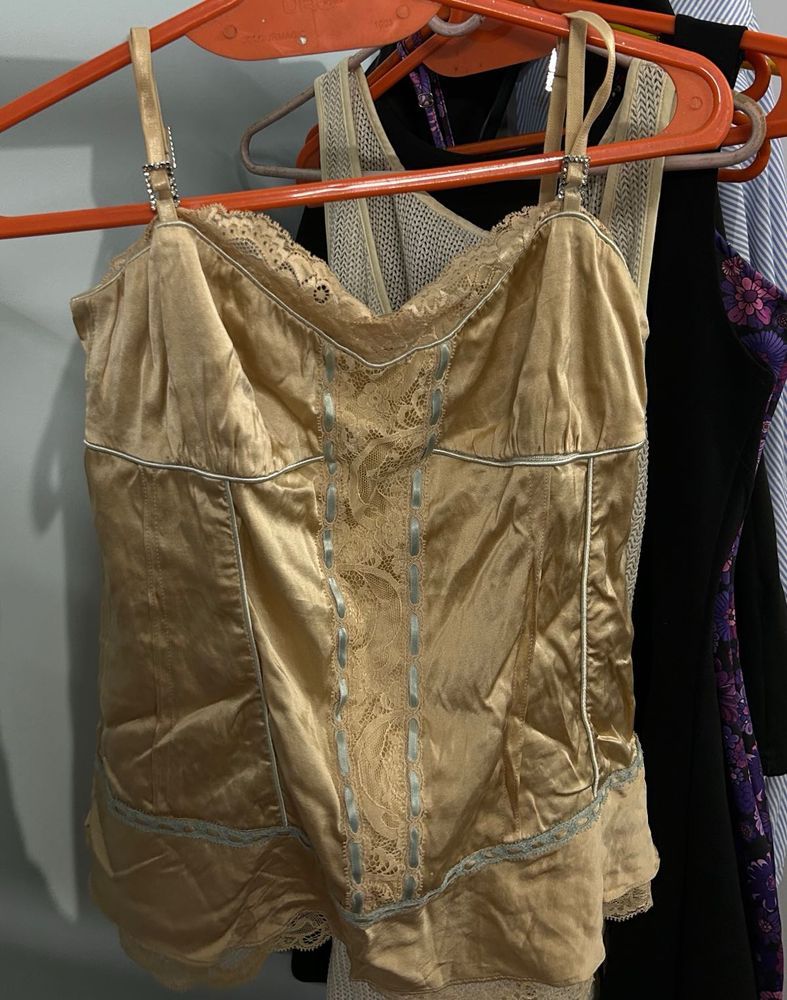 Lace Trim Corset Top