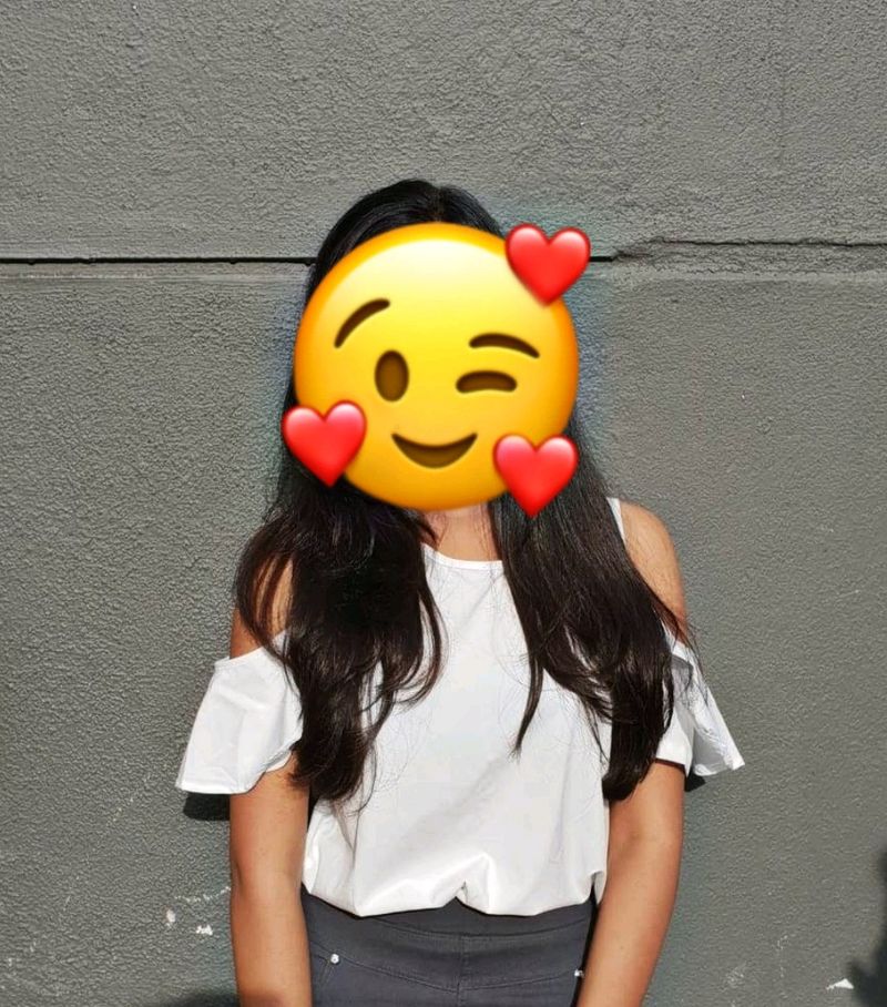 White Cold Shoulder Top