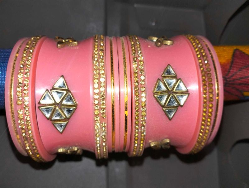Pink Bridal Chura Set