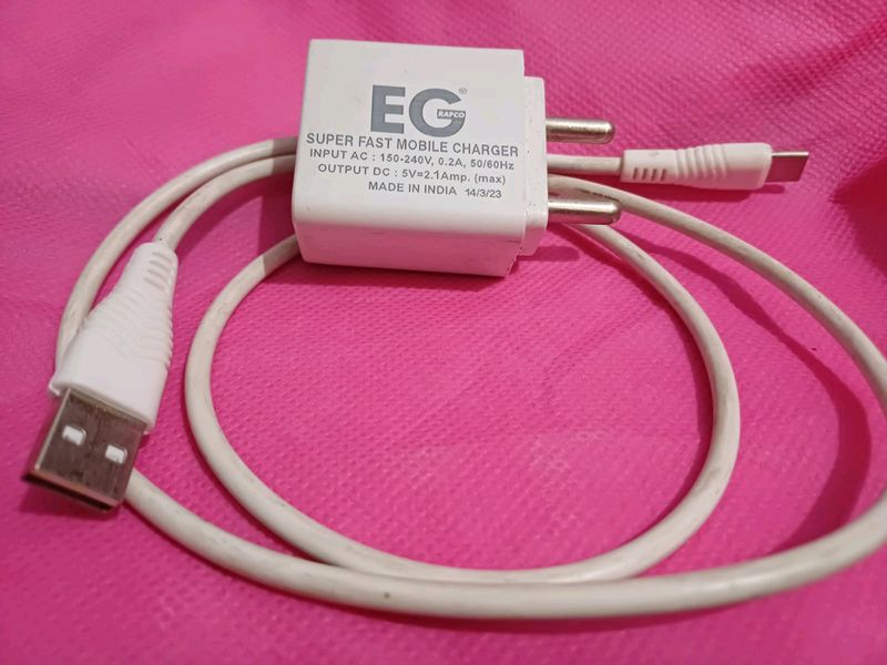 Charger With USB Type C Cable