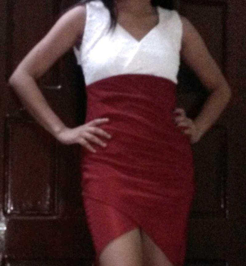 Two-Tone Bodycon Mini Dress