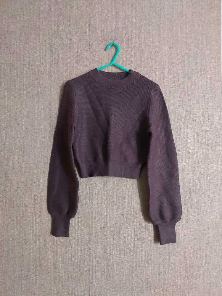 Cropped Long Sleeve Sweater