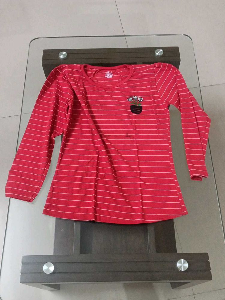 Striped Red Tee Girls T-shirt