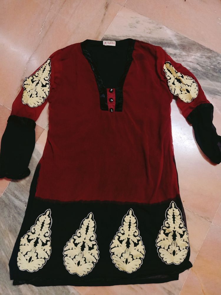 Red And Black Kurti