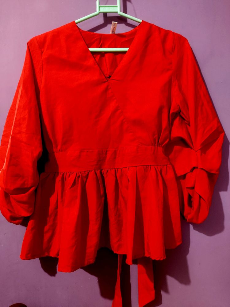 Red Colour Fancy Top