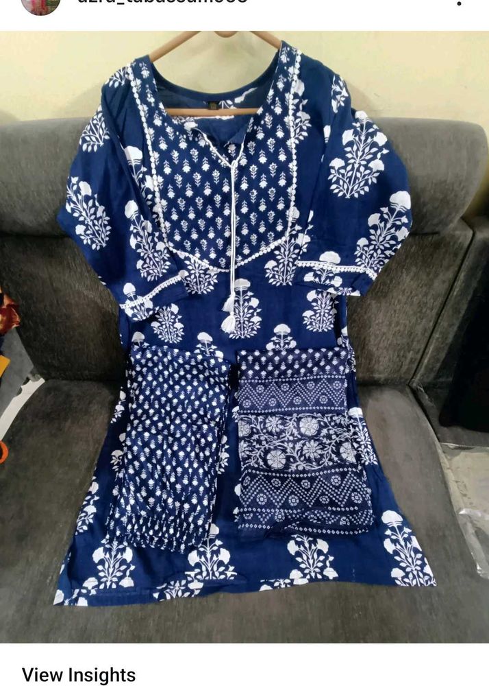 Elegant Blue Kurta Pant Set