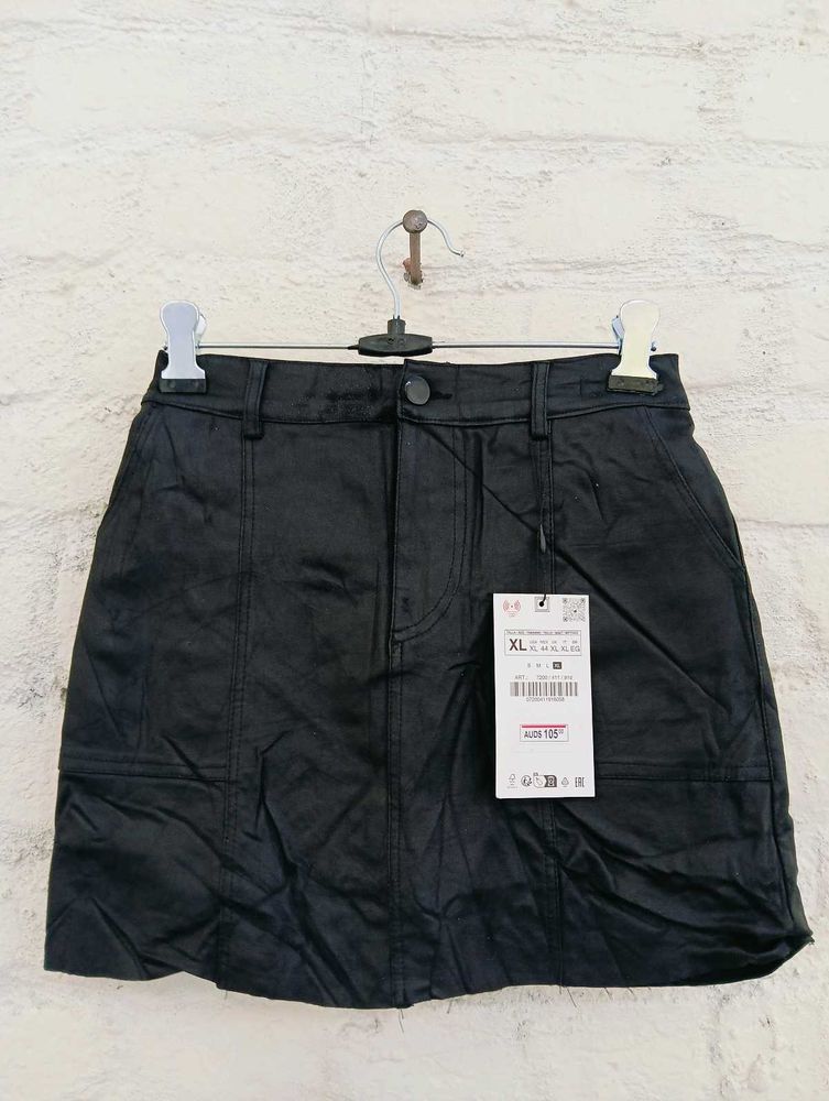 Zara Faux Leather Mini Skirt