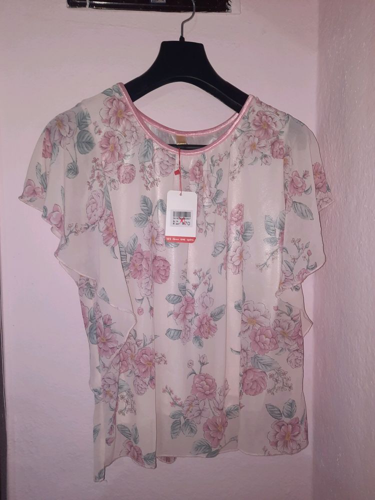 Pink Floral Kaftan Top