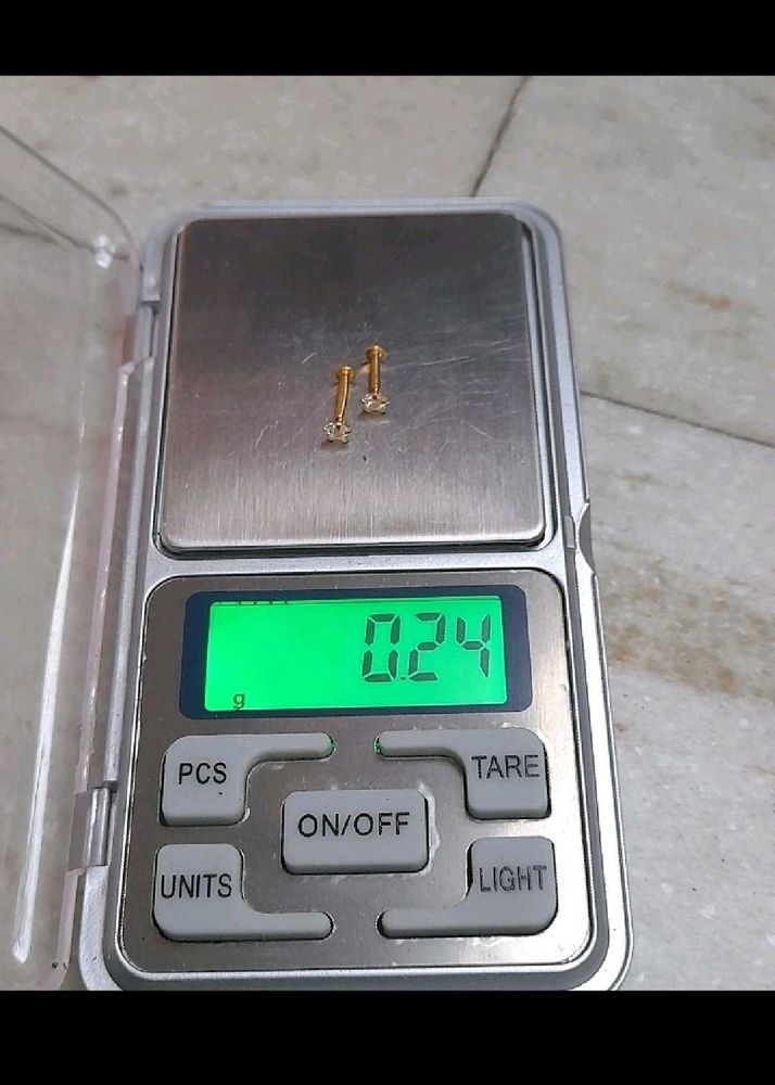 22k Pure Gold Earrings Pair