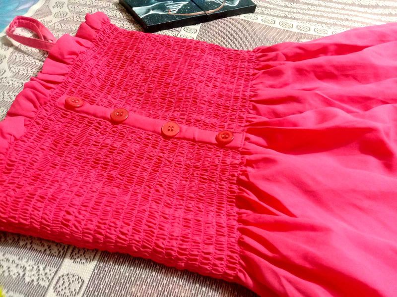 Hot Pink Smocked Dress