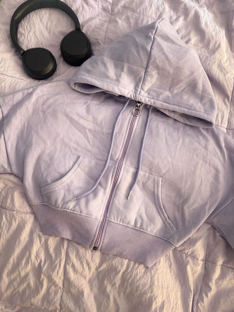 Lilac Zip-Up Hoodie