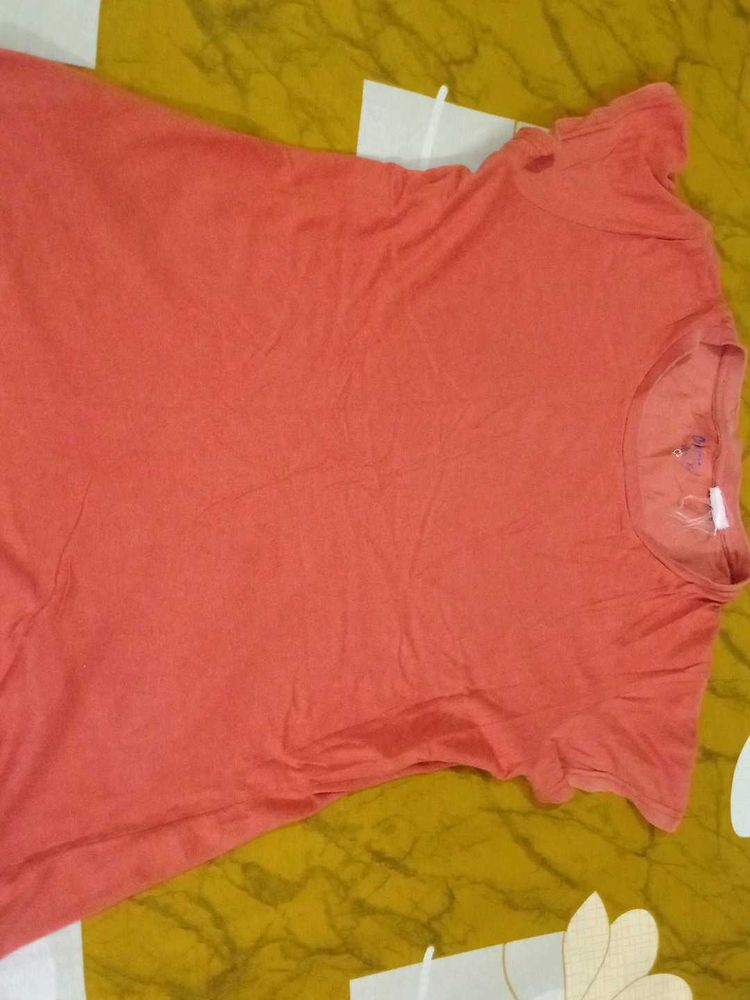 Peach Crew Neck Tee