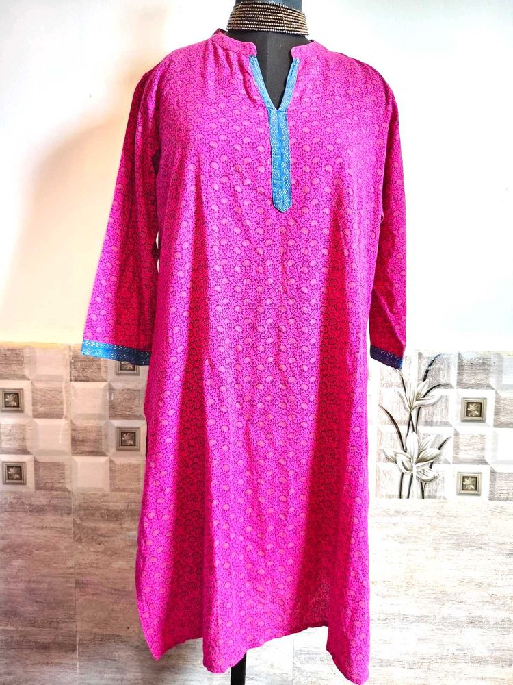 Pink Printed Kurta Size Large/ XL Siz