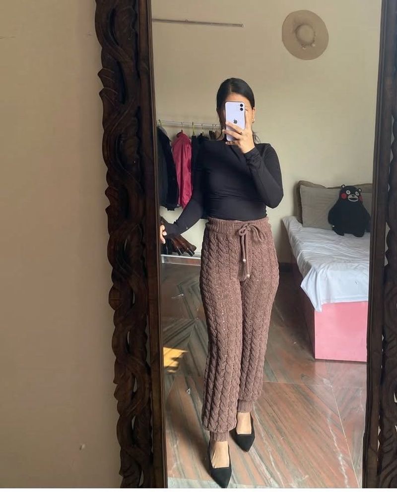 Cozy Knit Drawstring Pants