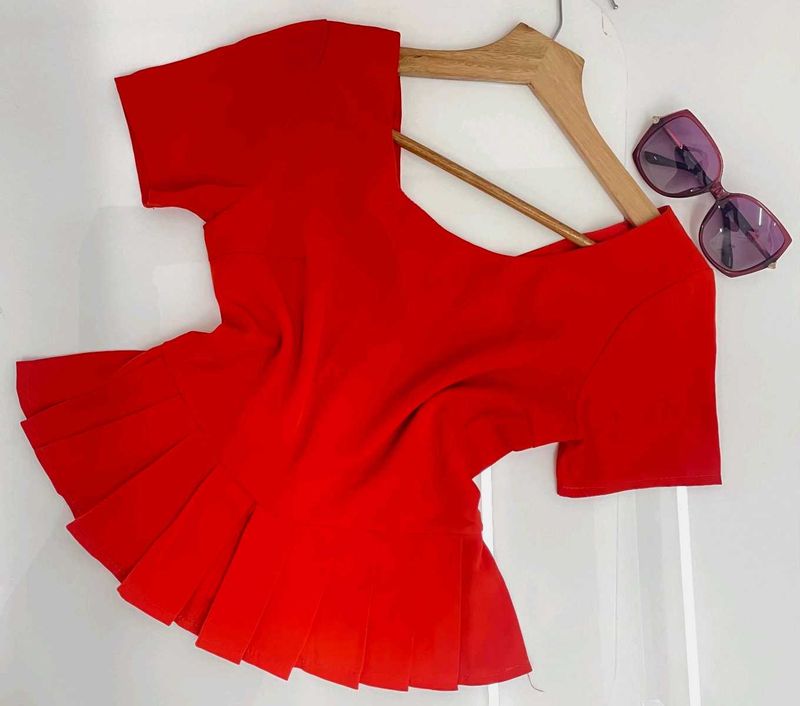 Red Peplum Top