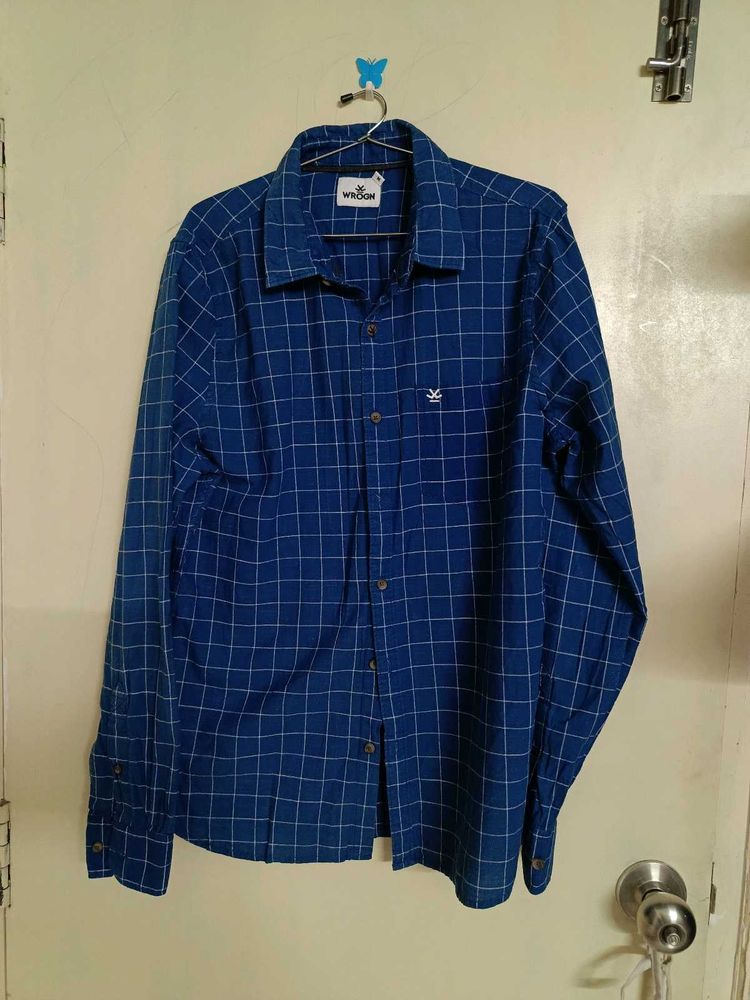 Check Blue Shirt For Men