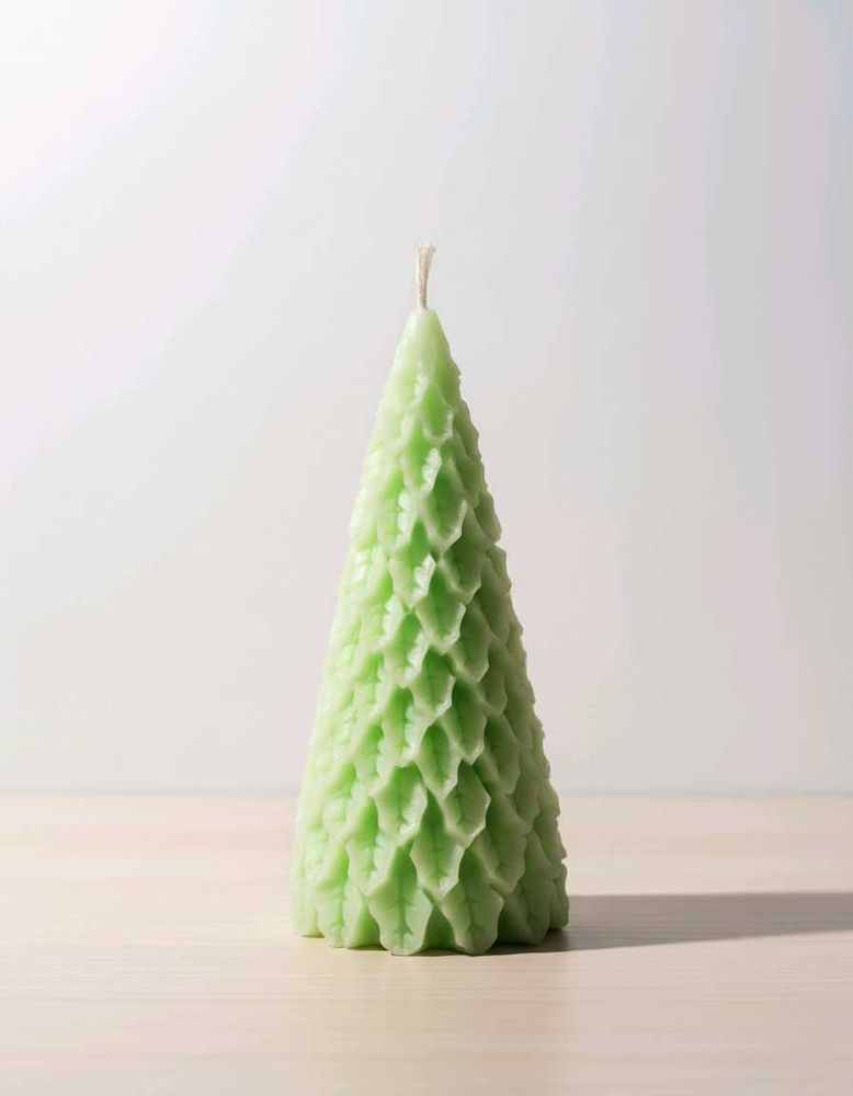 Hand Carved Christmas Tree Candle