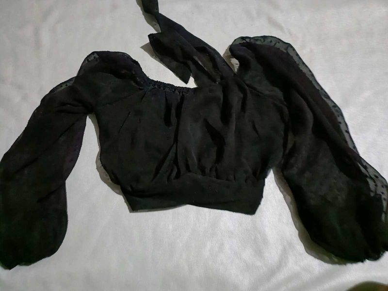 Black Crop Top For Women