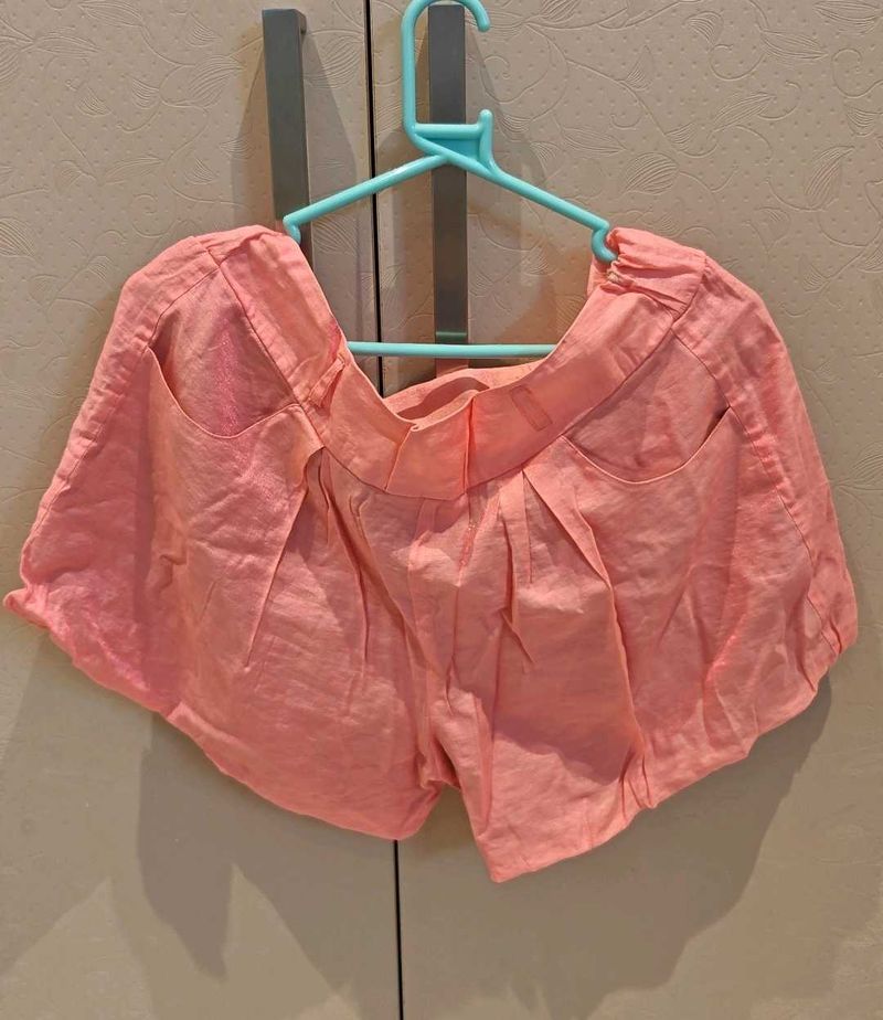 Peach Casual Women's Shorts