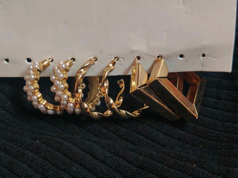 Earring Set - Gold Tone, Unique Designs