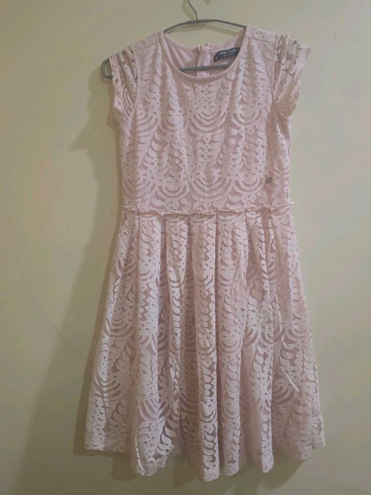 Pink Lace Fit &amp; Flare Dress