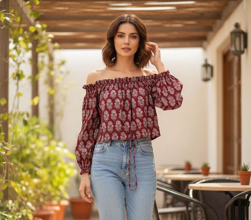 Boho Off-Shoulder Top