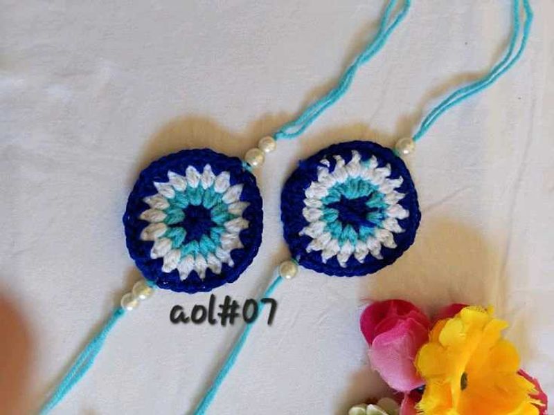 Evil Eye Crochet Rakhi Combo Of Two
