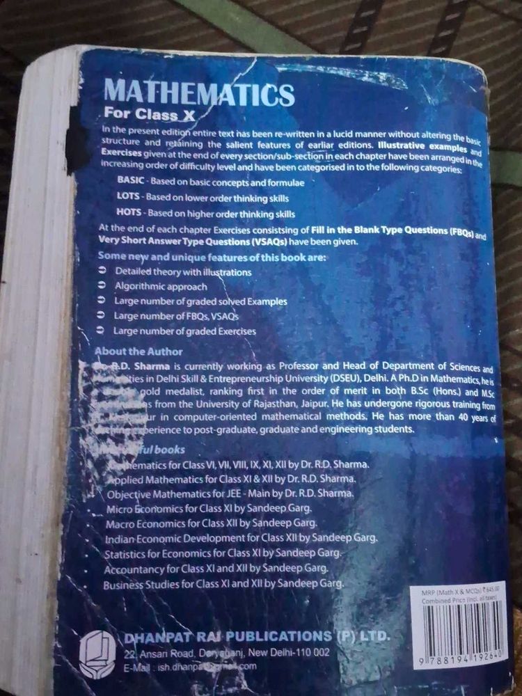 Mathematics for Class X