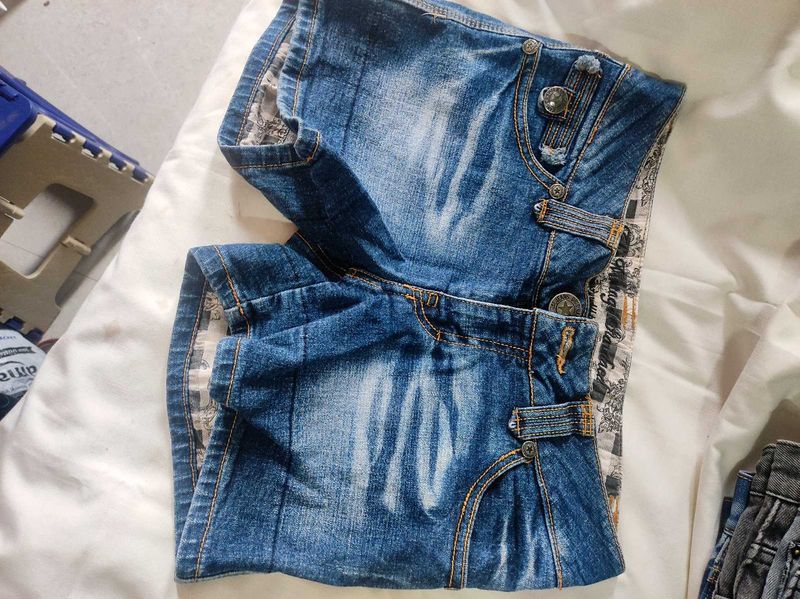 Washed Blue Shorts