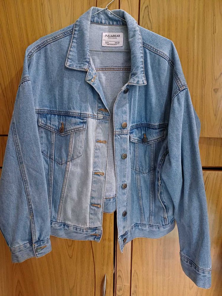 Ribbed Oversized Denim Jacket