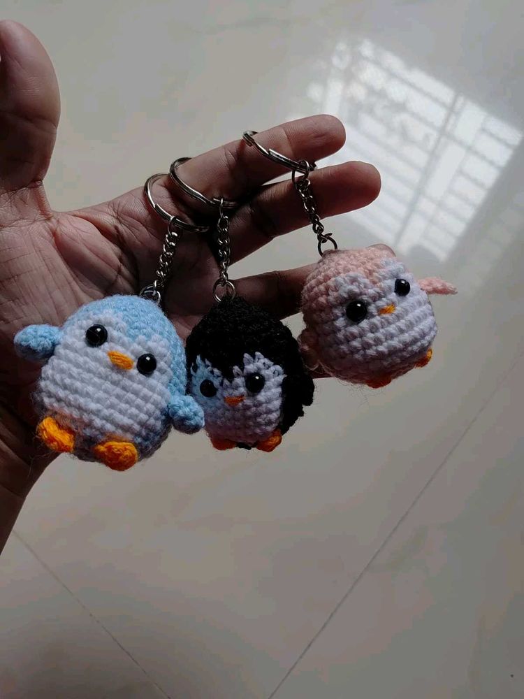Cute Three Pingu Keychain 🗝️