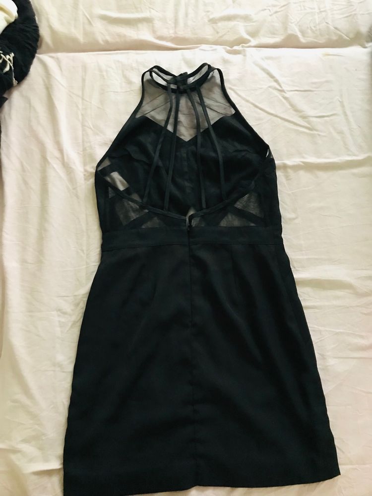 Designer Black Backless Bandage Party Dress