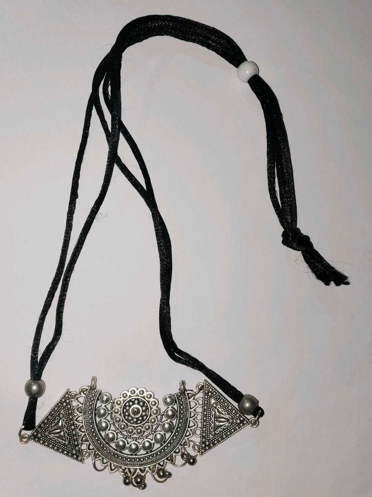 Ethnic Silver Pendant Necklace