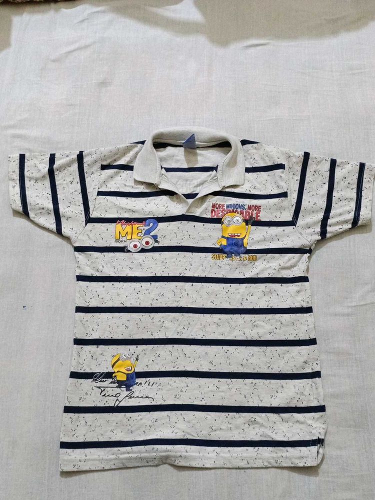 Minions Striped Polo T-shirt