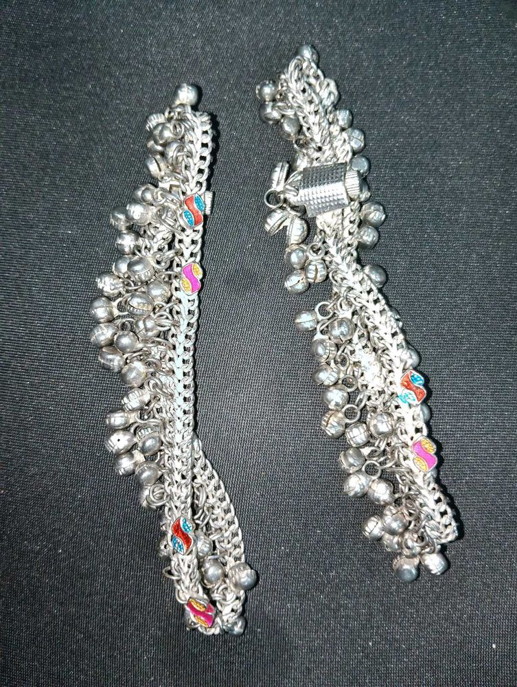 Silver Anklets with Bells