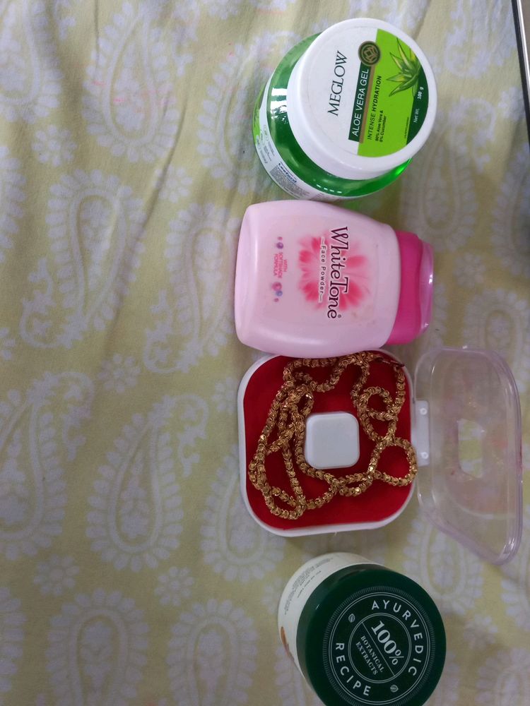 Face Powder Aloevera Gel Chain And Scrub