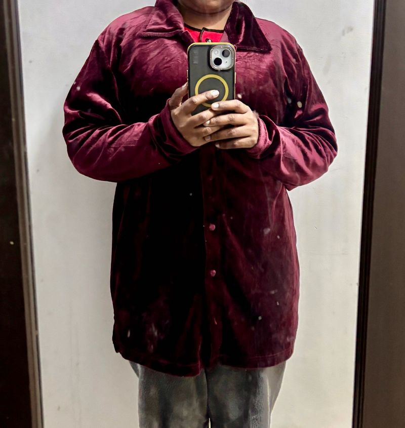 Velvet Baggy Long Shirt