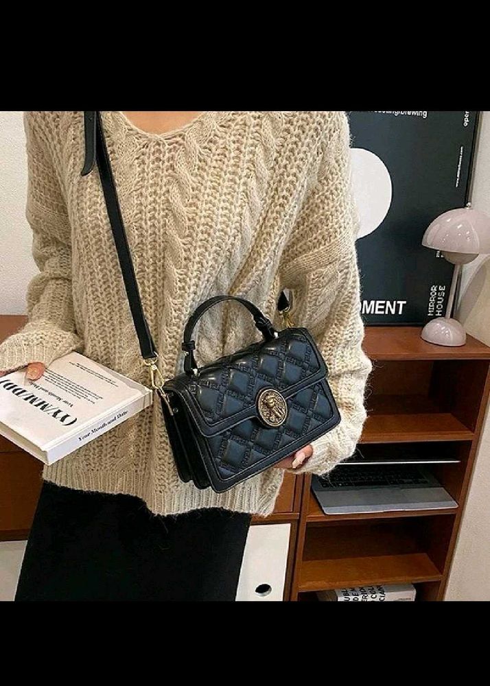 Imported Black Leather Sling Bag