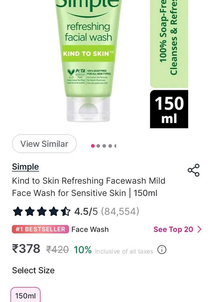 Simple Kind To Skin Face Wash