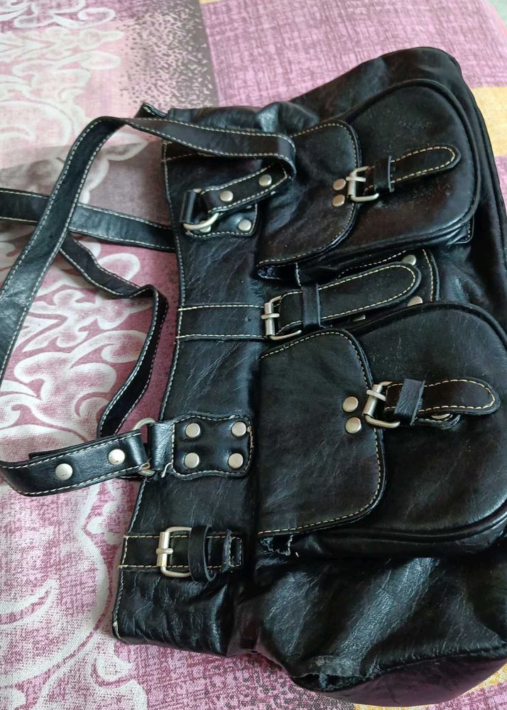 Black Buckled Backpack
