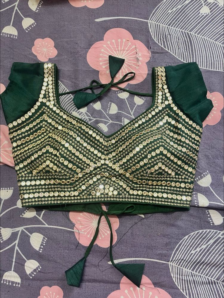 Embellished Green Blouse